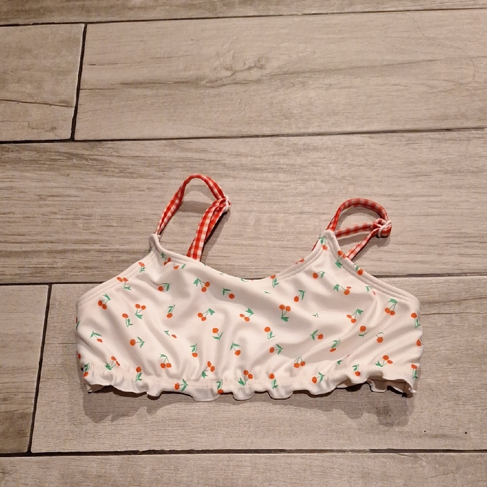 🍁Cherry Pattern Kids Bikini Top🐬